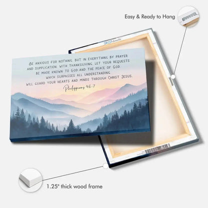 be anxious for nothing philippians 4 6 7 wall art canvas (Landscape) (view 5)