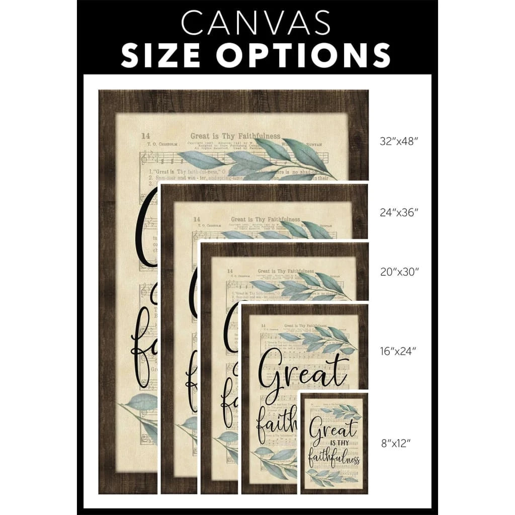 rustic great is thy faithfulness wall art canvas christian hymns wall art (view 2)