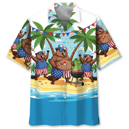 Beaver Proud of America Hawaiian Shirt