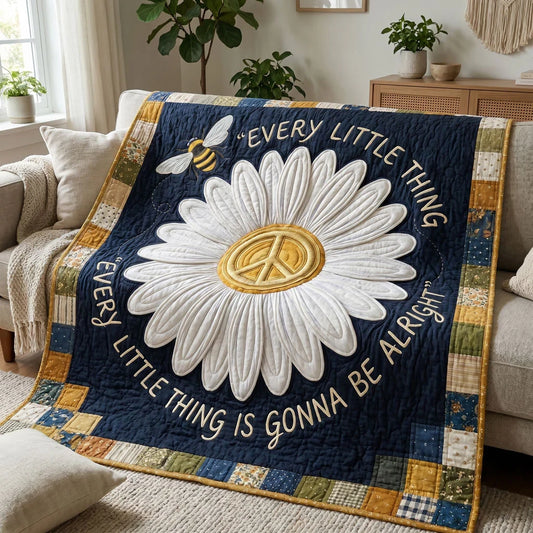 Bee & Daisy Peace Vibes Quilt Blanket