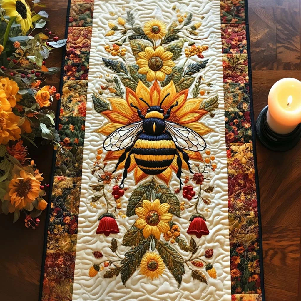 Bee Harmony Quilted Table Runner