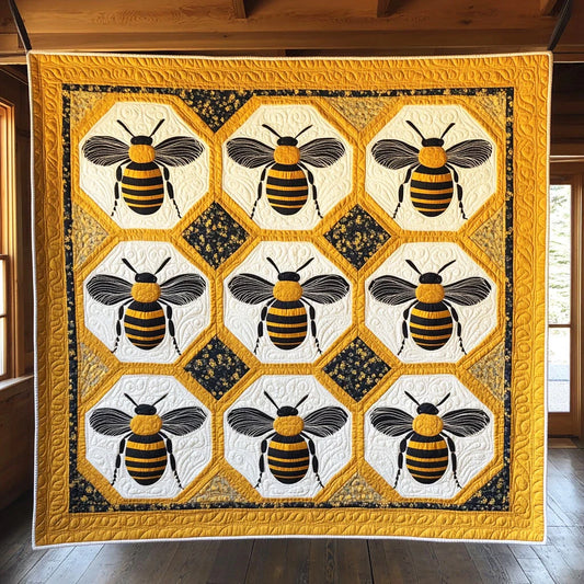 Bee Hex Dance Quilt Blanket