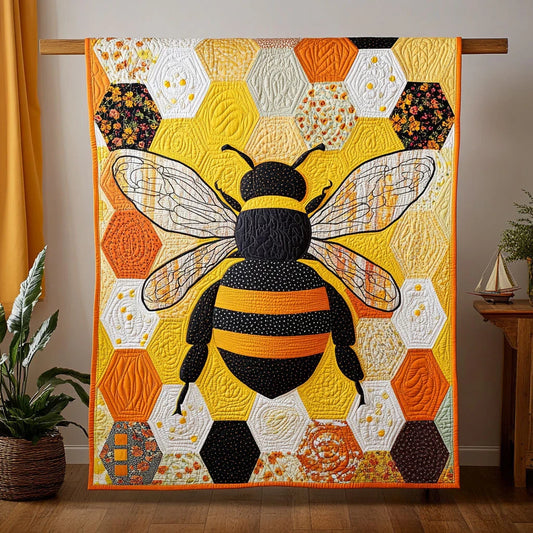 Bee Honeycomb Charm Quilt Blanket