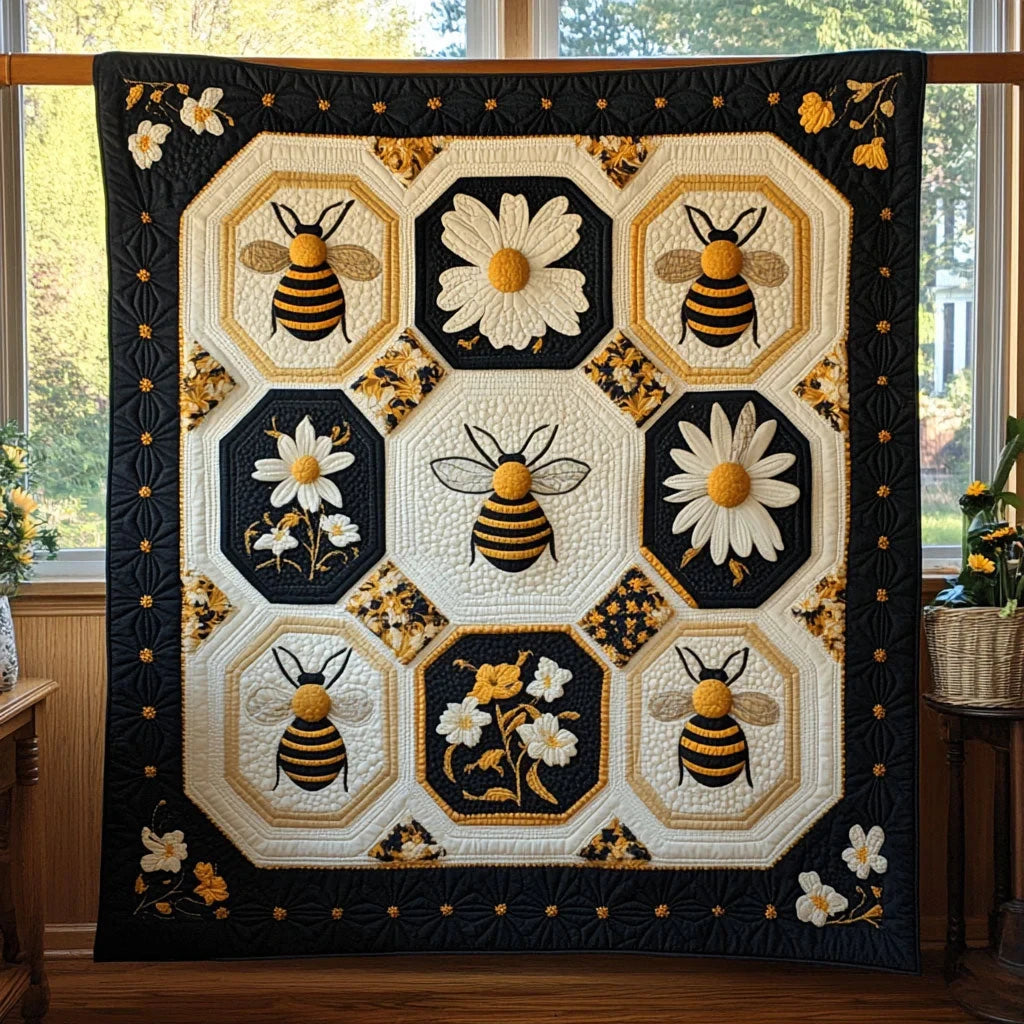 Bee Pattern Quilt Blanket
