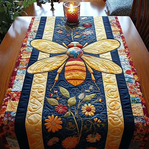 Bee Spring Quilted Table Runner