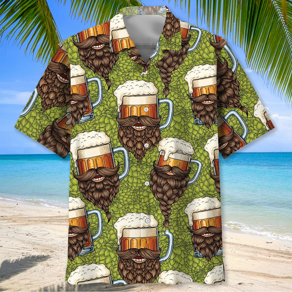 Beer Cup Has Beard Hawaiian Shirt