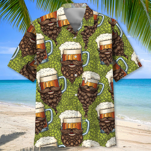 Beer Cup Has Beard Hawaiian Shirt