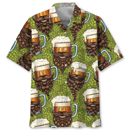 Beer Cup Has Beard Hawaiian Shirt