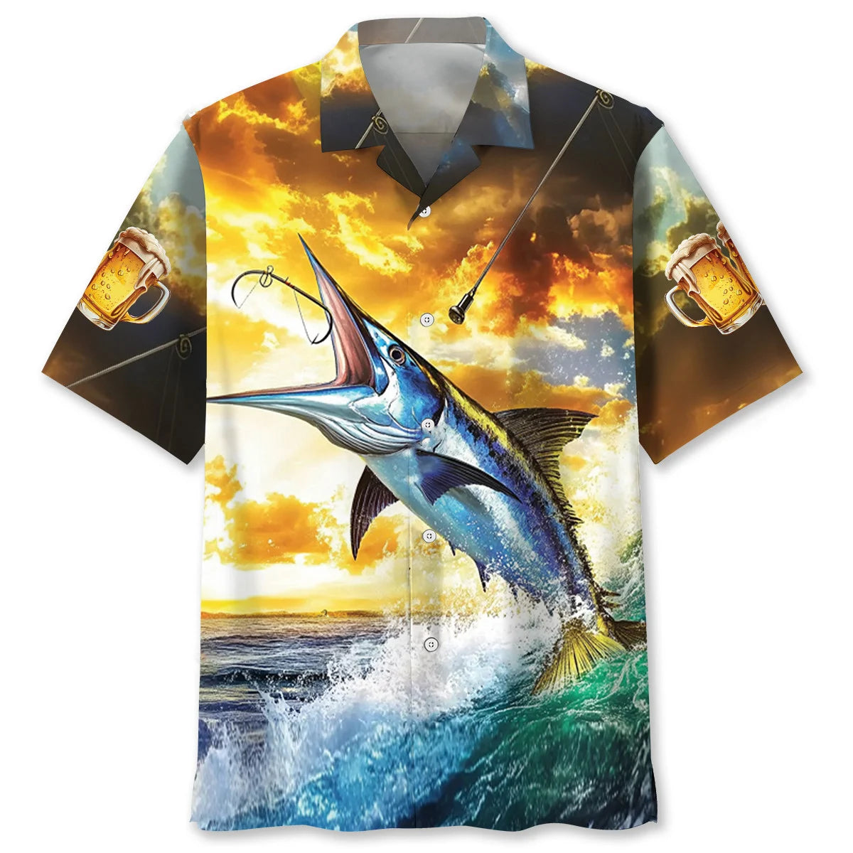 Beer Drinker with a Fishing Problem Hawaiian Shirt