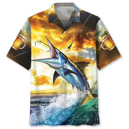 Beer Drinker with a Fishing Problem Hawaiian Shirt