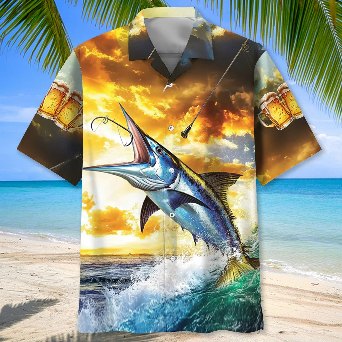 Beer Drinker with a Fishing Problem Hawaiian Shirt