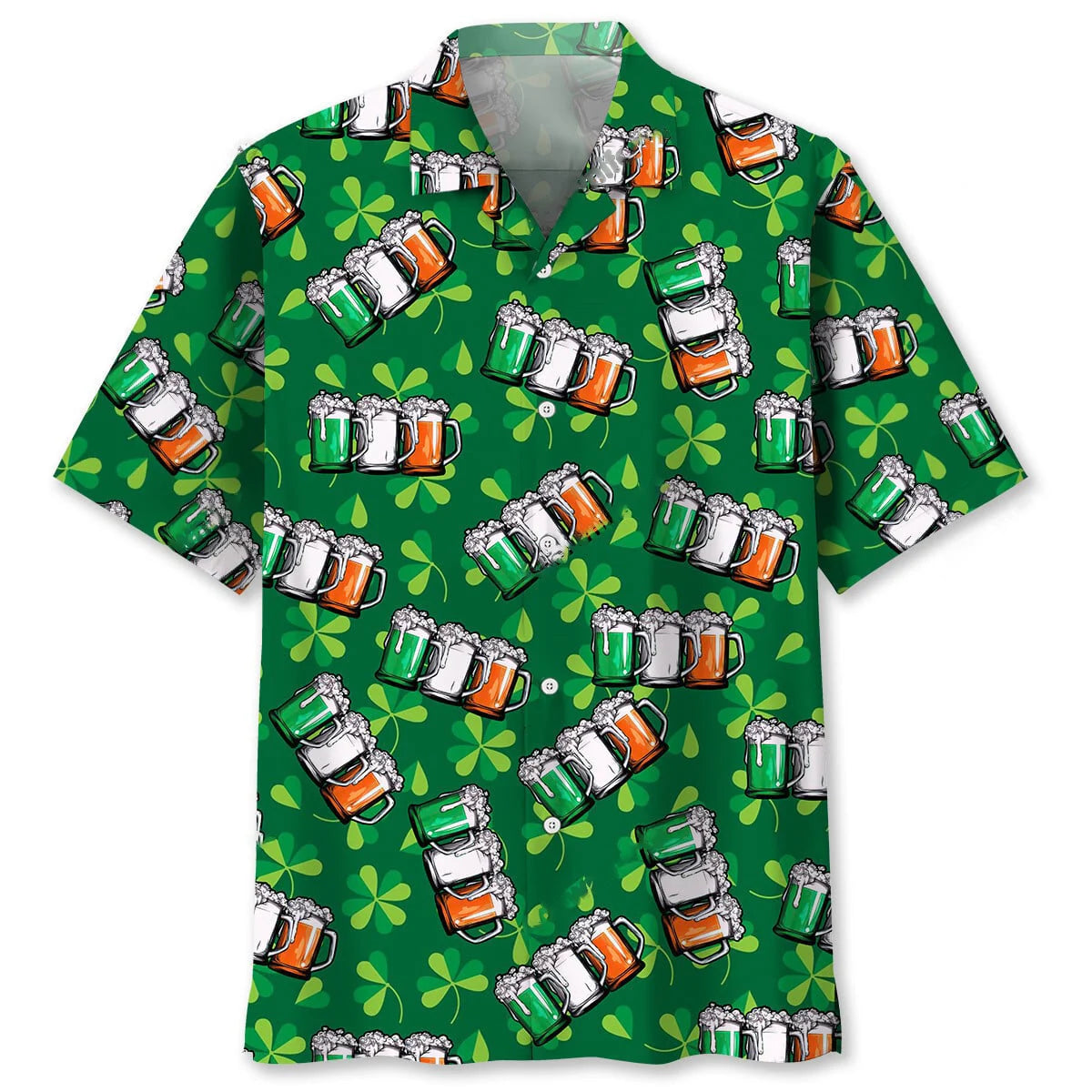 Beer Shamrock Irish St Patrick Day Hawaiian Shirt