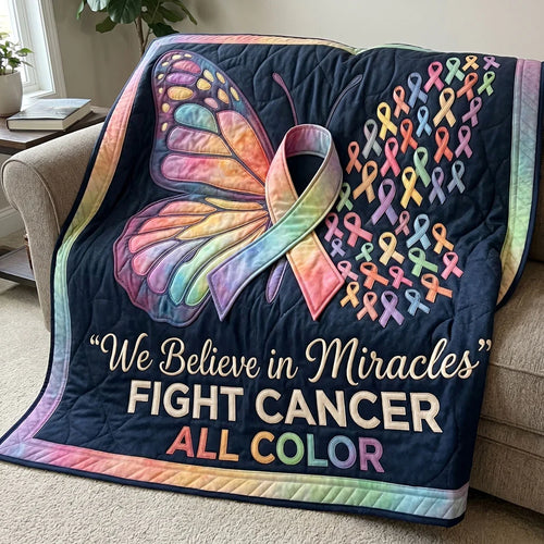 Believe In Miracles Butterfly Support Quilt Blanket