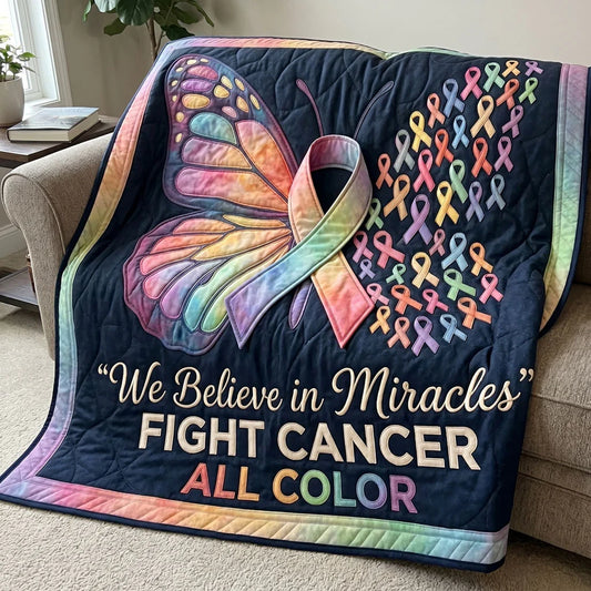 Believe In Miracles Butterfly Support Quilt Blanket