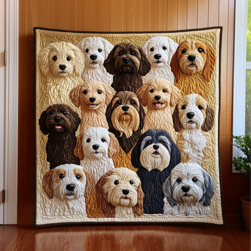 Beloved Dogs Portrait Quilt Blanket