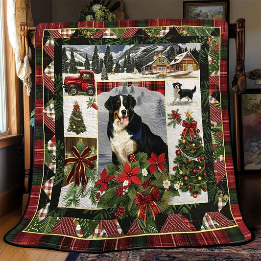 Bernese Christmas Fun Quilt Blanket