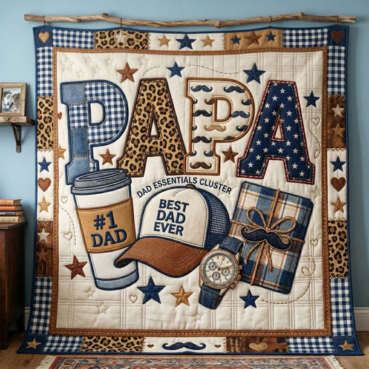 Best Dad Ever Quilt Blanket