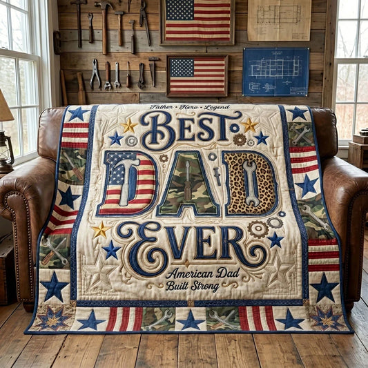 Best Dad Ever Quilt Blanket