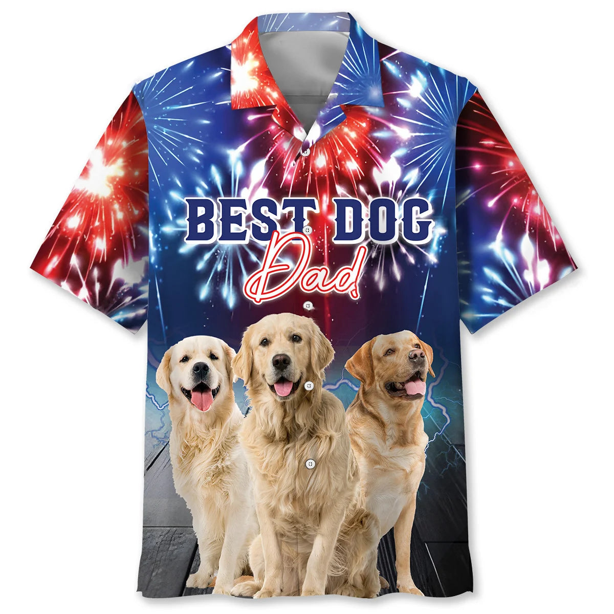 Best Dog Dad Custom Photo Hawaiian Shirt