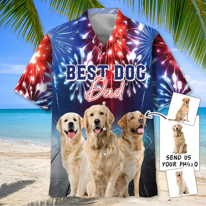 Best Dog Dad Custom Photo Hawaiian Shirt