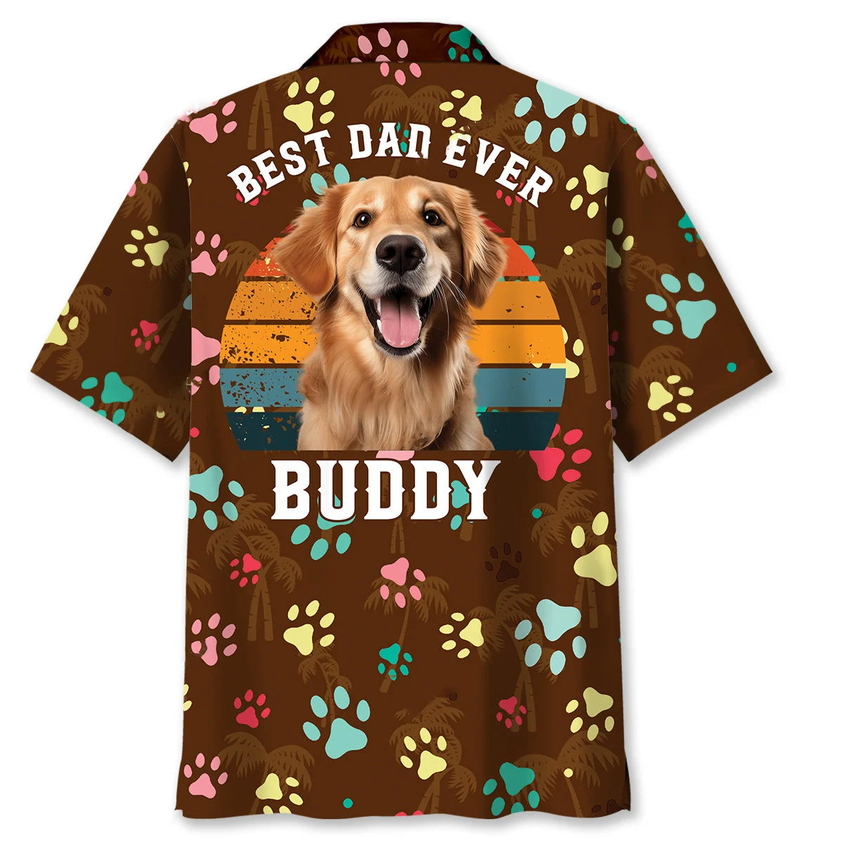 Best Dog Dad Ever Custom Photo Name Hawaiian Shirt