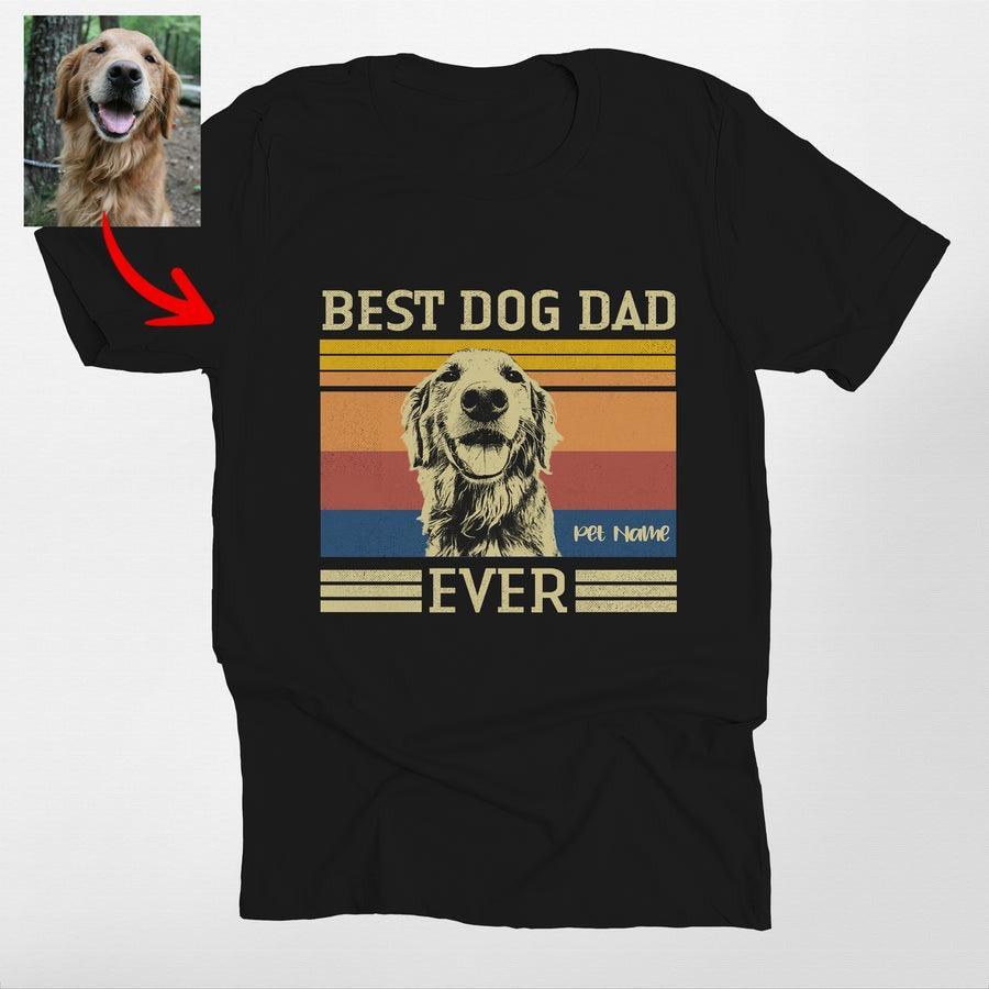 Best Dog Dad Ever Unisex Shirt, custom pet portrait gift for pet lovers (view 2)