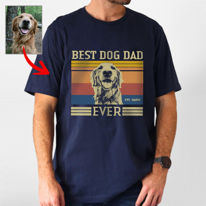 Best Dog Dad Ever Unisex Shirt, custom pet portrait gift for pet lovers (view 4)