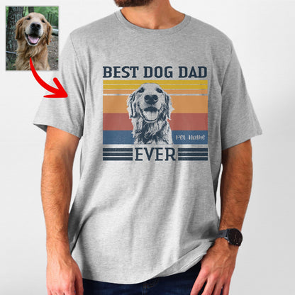 Best Dog Dad Ever Unisex Shirt, custom pet portrait gift for pet lovers (view 7)