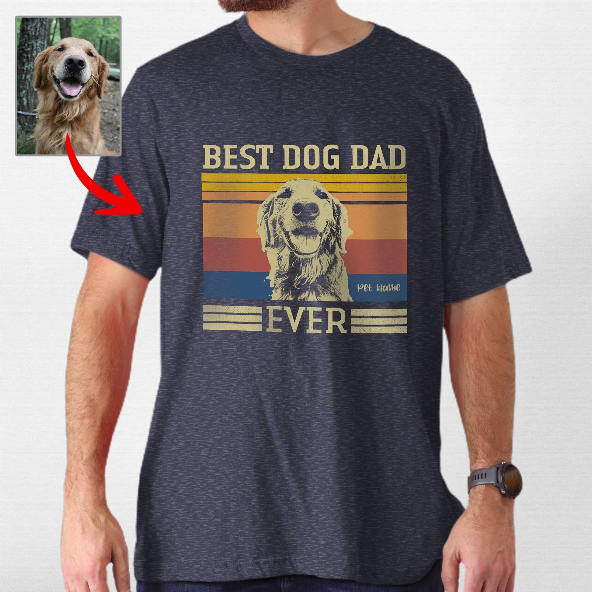 Best Dog Dad Ever Unisex Shirt, custom pet portrait gift for pet lovers (view 10)