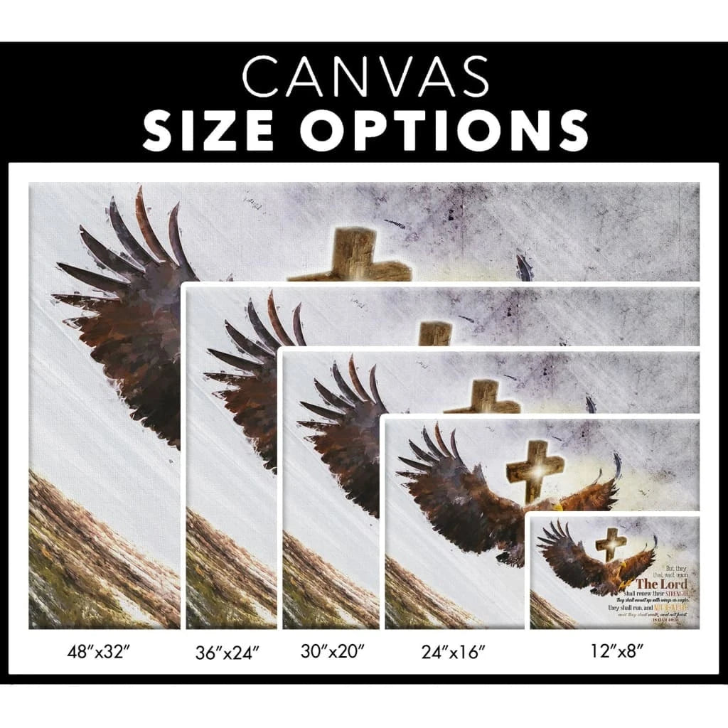 they that wait upon the lord canvas soaring eagle isaiah 40 31 kjv wall art (Landscape) (view 2)