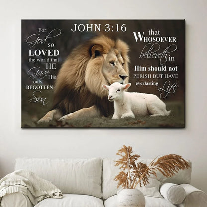 john 3 16 wall art for god so loved the world john 3 16 kjv canvas print (Landscape) (view 3)