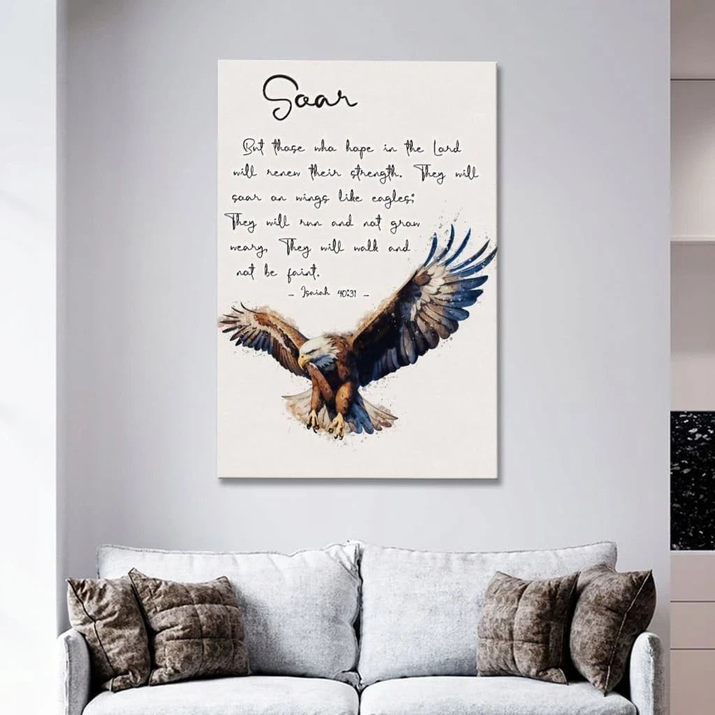 but those who hope in the lord will renew their strength isaiah 40 31 wall art canvas