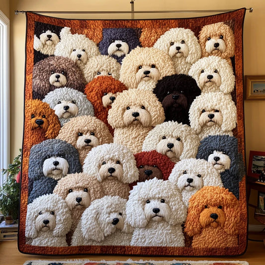 Bichon Doodle Quilt Blanket