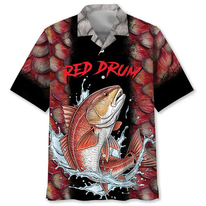 Big Redfish on Tiny Lure Hawaiian Shirt