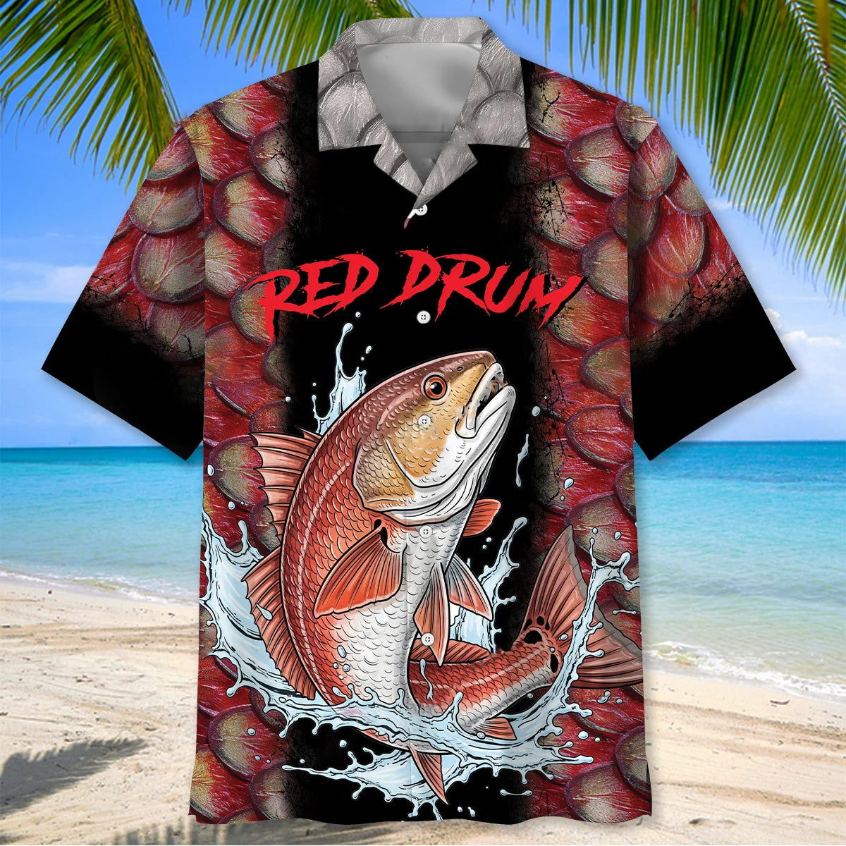 Big Redfish on Tiny Lure Hawaiian Shirt