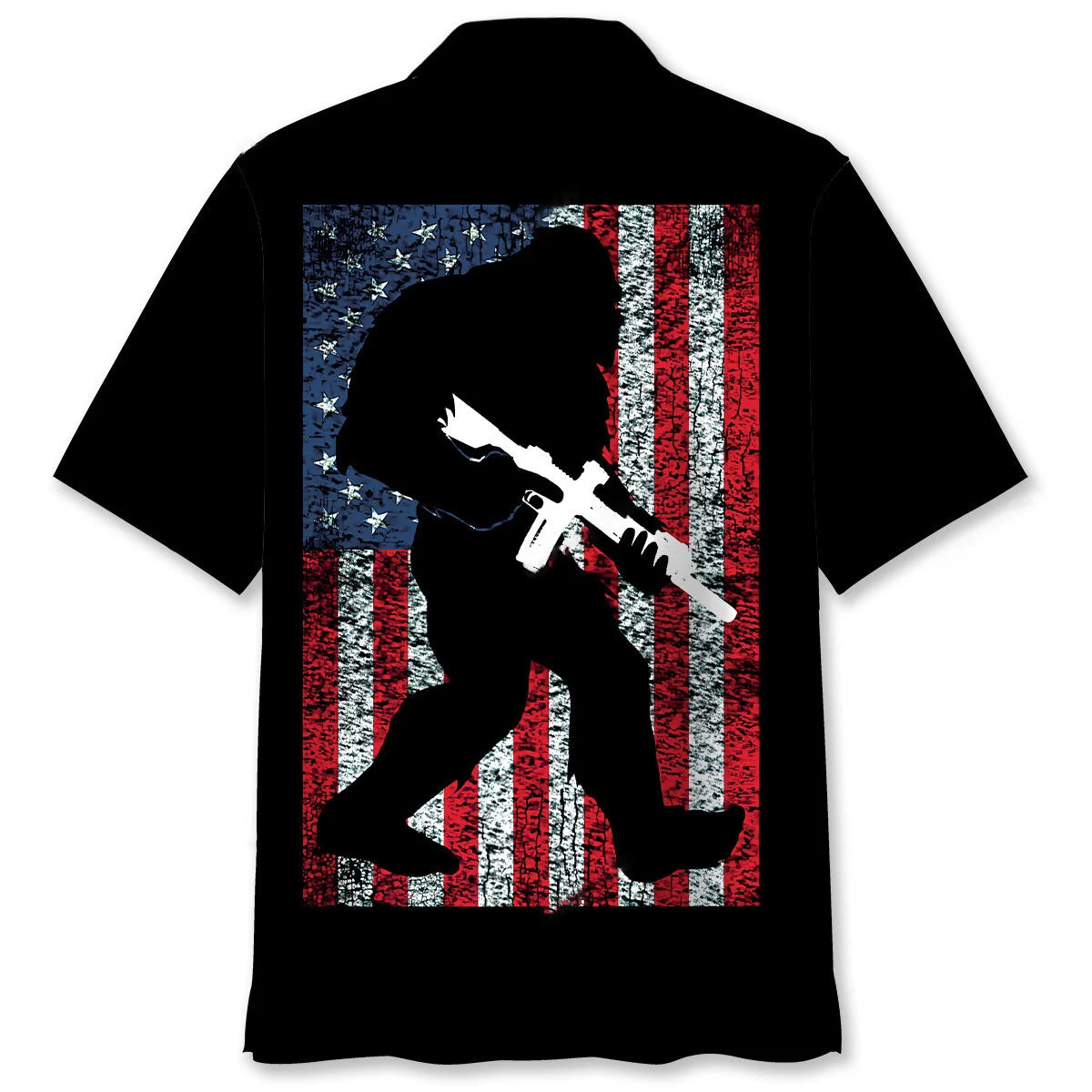 Bigfoot American Flag Patriotic Hawaiian Shirt
