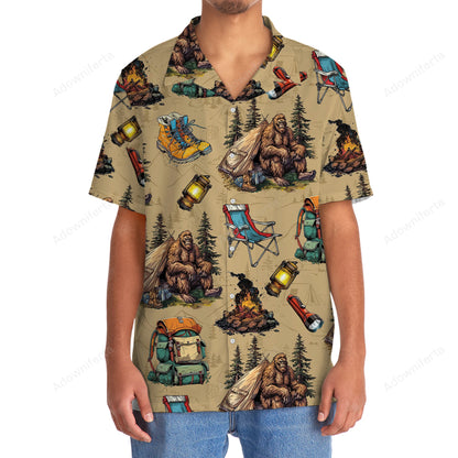 Bigfoot Camping Vintage Hawaiian Shirt