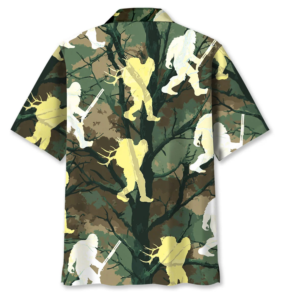 Bigfoot Deer Hunting Camouflage Hawaiian Shirt