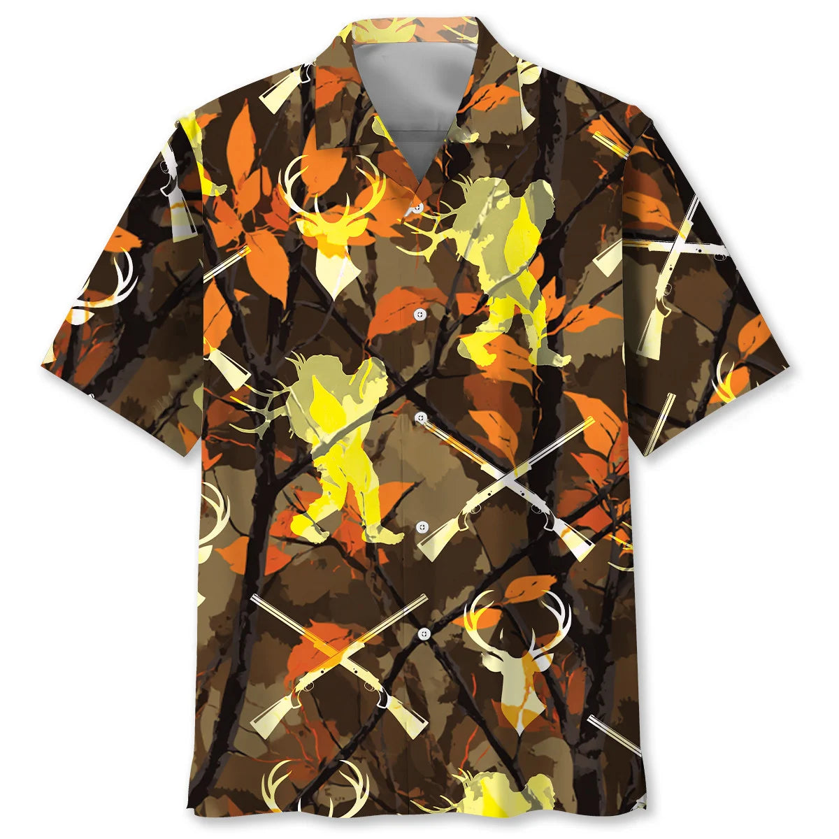 Bigfoot Deer Hunting Hawaiian Shirt