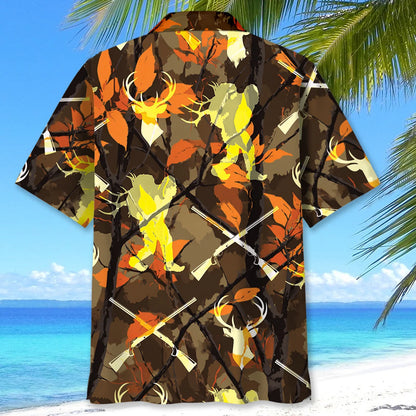 Bigfoot Deer Hunting Hawaiian Shirt