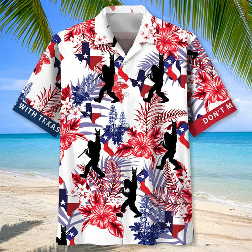 Bigfoot Don T Mess with Texas Hawaiian Shirt