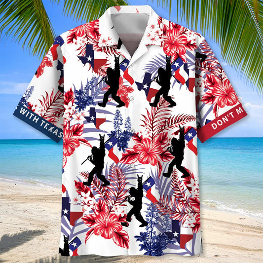 Bigfoot Don T Mess with Texas Hawaiian Shirt
