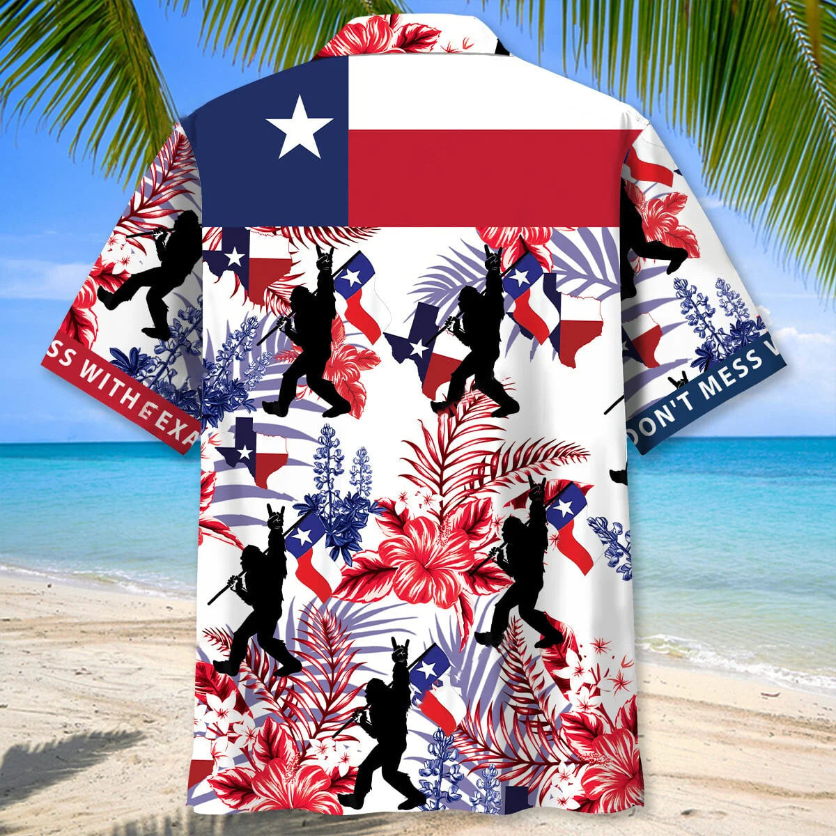 Bigfoot Don T Mess with Texas Hawaiian Shirt
