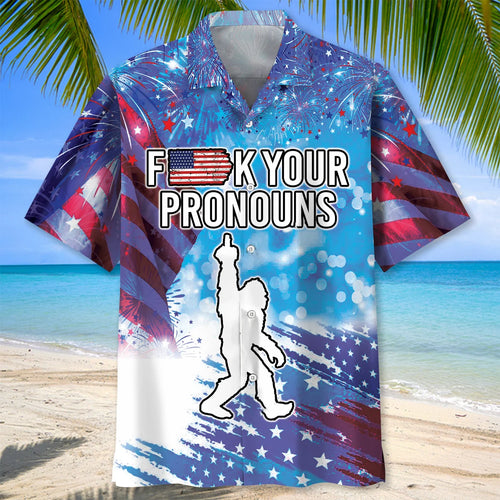 Bigfoot F K Your Pronouns Hawaiian Shirt