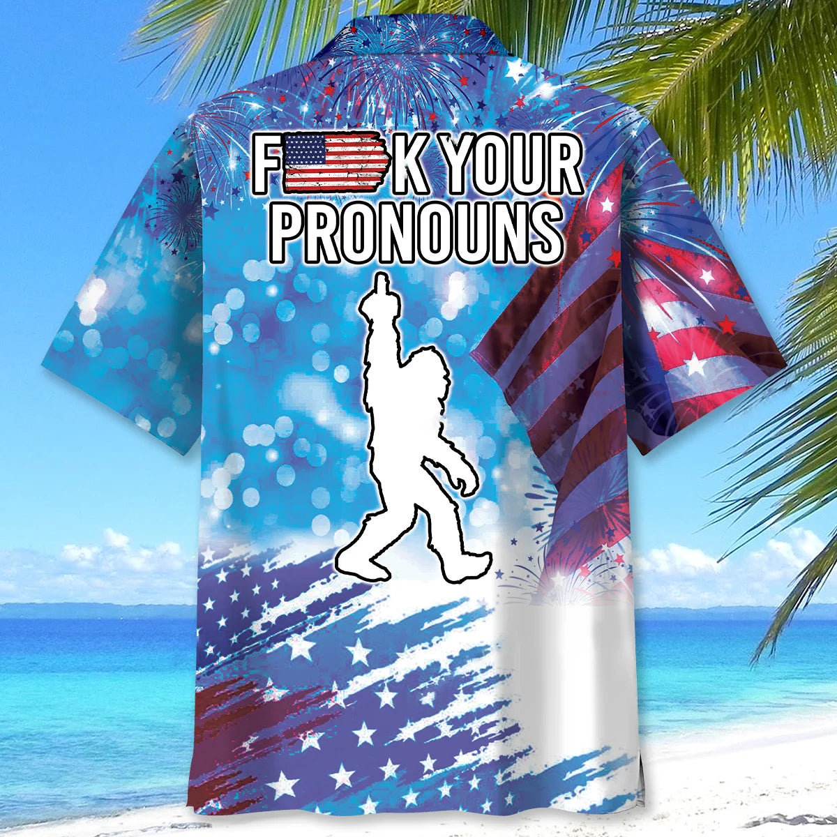 Bigfoot F K Your Pronouns Hawaiian Shirt
