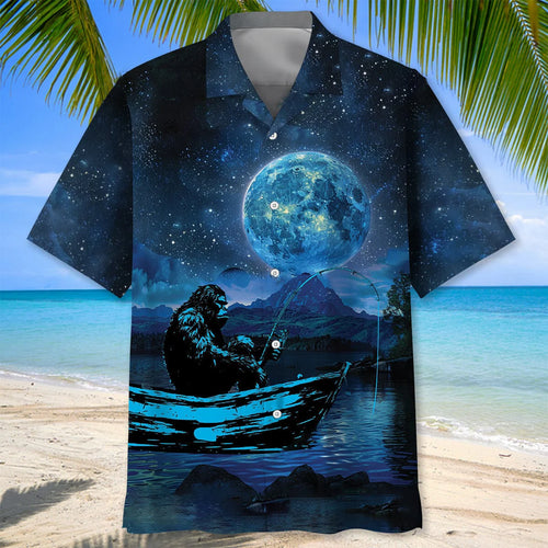Bigfoot Fishing Relax Hawaiian Shirt