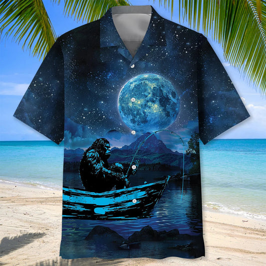 Bigfoot Fishing Relax Hawaiian Shirt