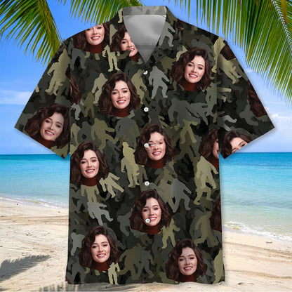 Bigfoot Hawaiian Shirt Custom Girl Friend Face