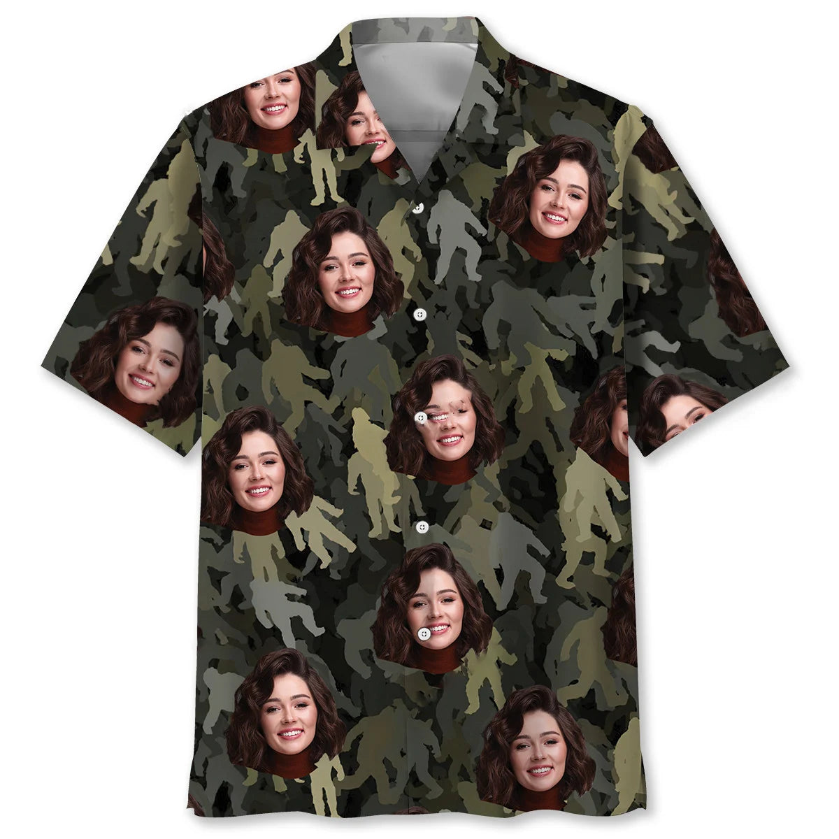 Bigfoot Hawaiian Shirt Custom Girl Friend Face