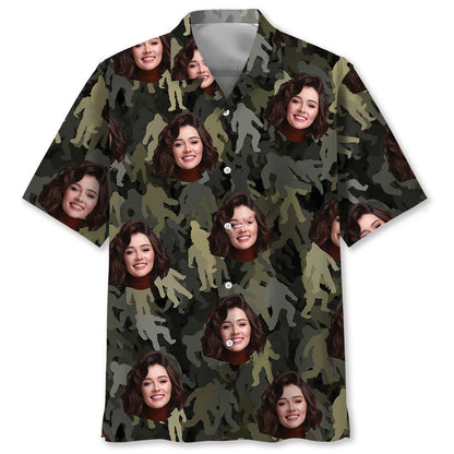 Bigfoot Hawaiian Shirt Custom Girl Friend Face